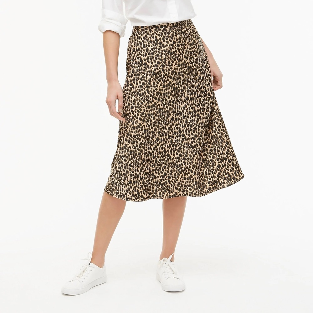 J.Crew Factory pull-on printed bias midi skirt